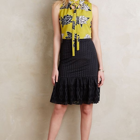 Anthropologie Dresses & Skirts - Moulinette Soeurs black eyelet trumpet skirt S